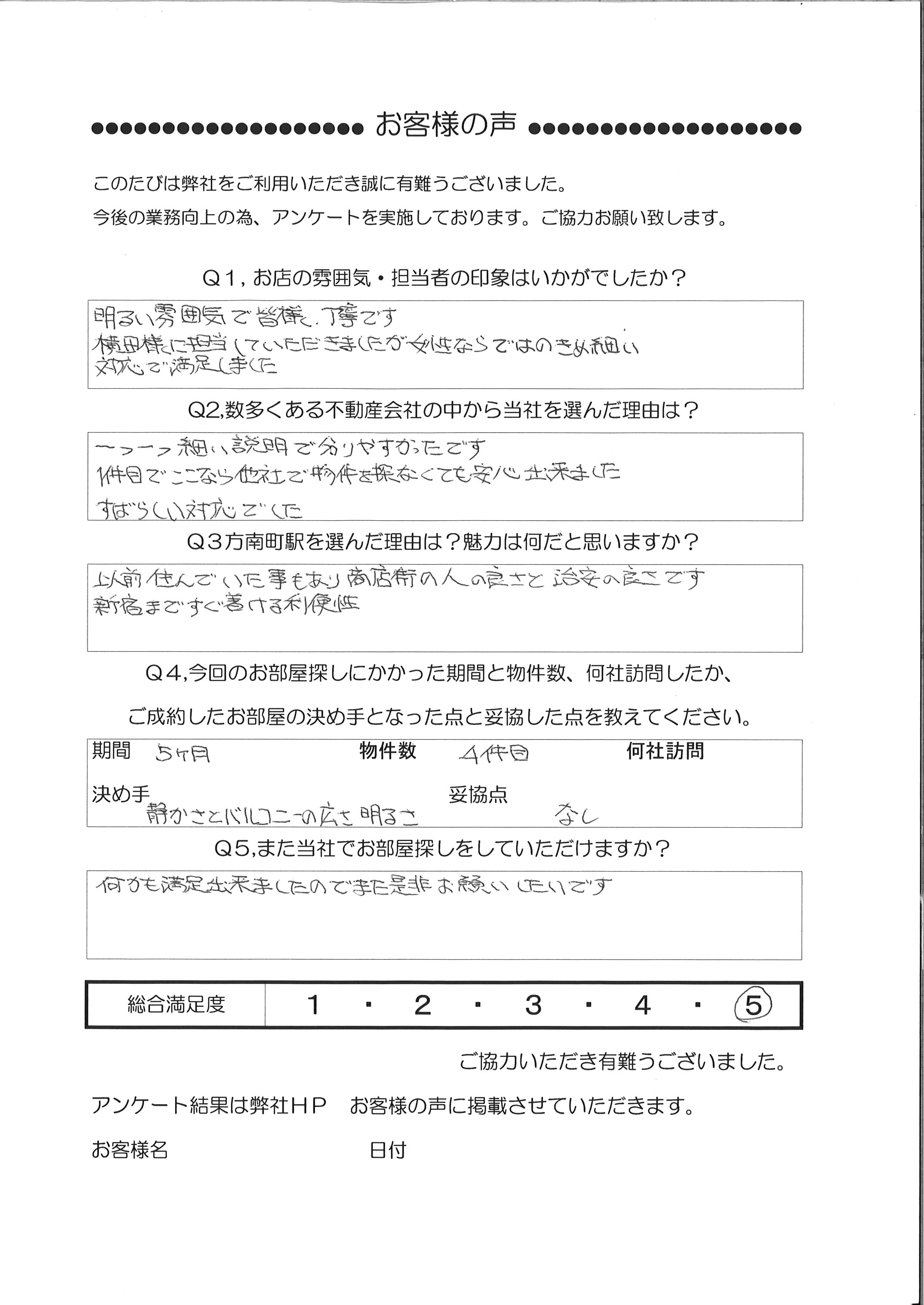 I・K 様 (51歳)男性(会社員)アンケート回答